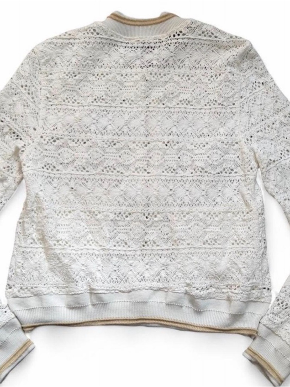 Cream Lace Bomber Jacket - Picture 2 of 5
